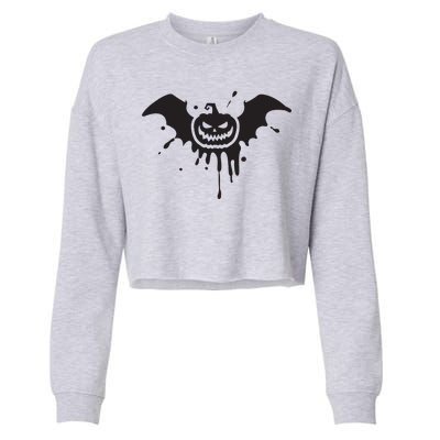 Jack O Lantern Bat Cropped Pullover Crew