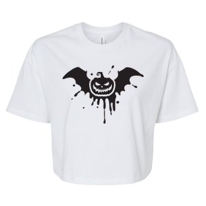 Jack O Lantern Bat Bella+Canvas Jersey Crop Tee