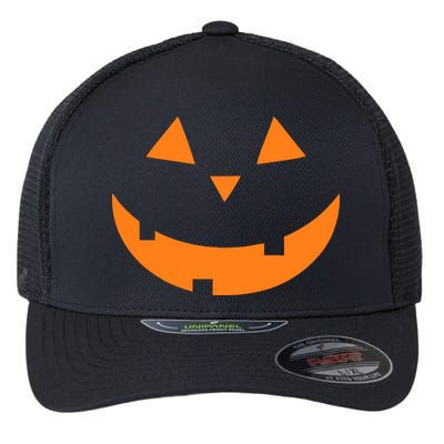 Jack o Lantern Pumpkin Face Flexfit Unipanel Trucker Cap