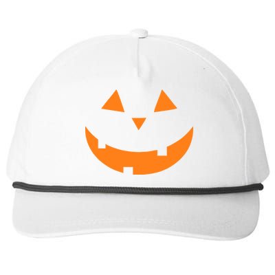 Jack o Lantern Pumpkin Face Snapback Five-Panel Rope Hat