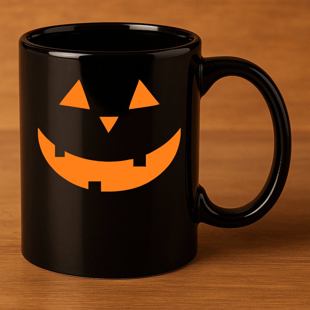 Jack o Lantern Pumpkin Face 11oz C Handle Ceramic Mug