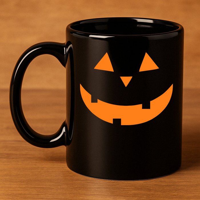 Jack o Lantern Pumpkin Face 11oz C Handle Ceramic Mug