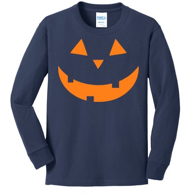 Jack o Lantern Pumpkin Face Kids Long Sleeve Shirt