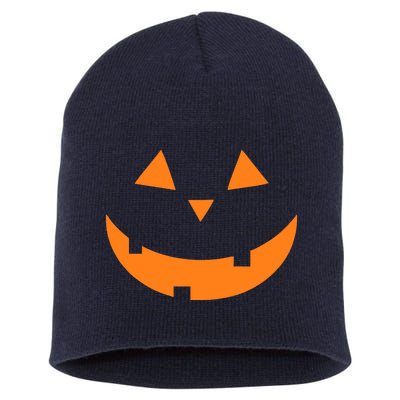 Jack o Lantern Pumpkin Face Short Acrylic Beanie