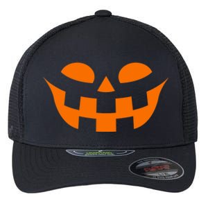 Jack O Lantern Scary Spookey Face Flexfit Unipanel Trucker Cap