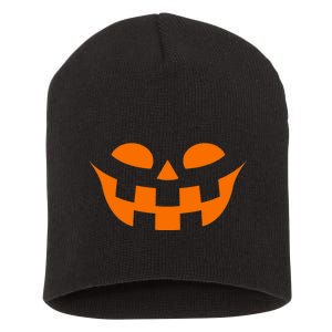 Jack O Lantern Scary Spookey Face Short Acrylic Beanie