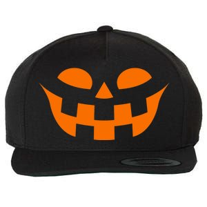 Jack O Lantern Scary Spookey Face Wool Snapback Cap