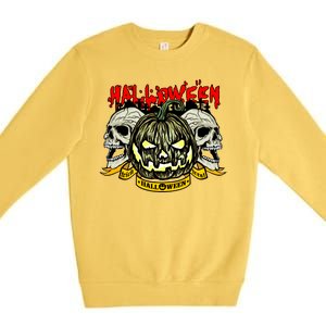 Jack o Lantern Skulls Halloween Premium Crewneck Sweatshirt