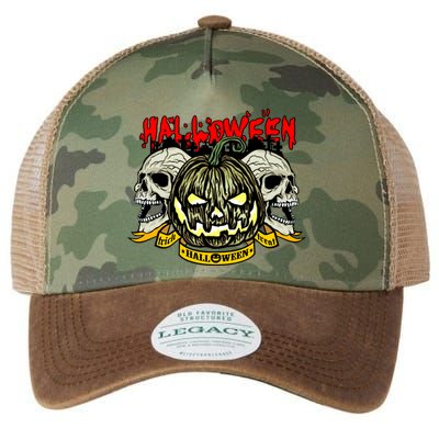 Jack o Lantern Skulls Halloween Legacy Tie Dye Trucker Hat
