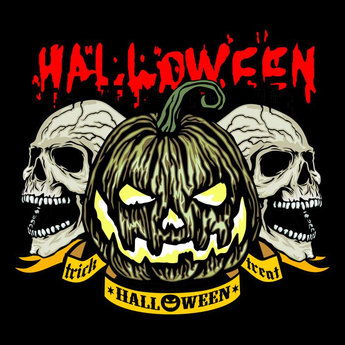 Jack o Lantern Skulls Halloween Long Sleeve Shirt