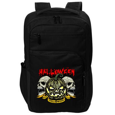Jack o Lantern Skulls Halloween Impact Tech Backpack