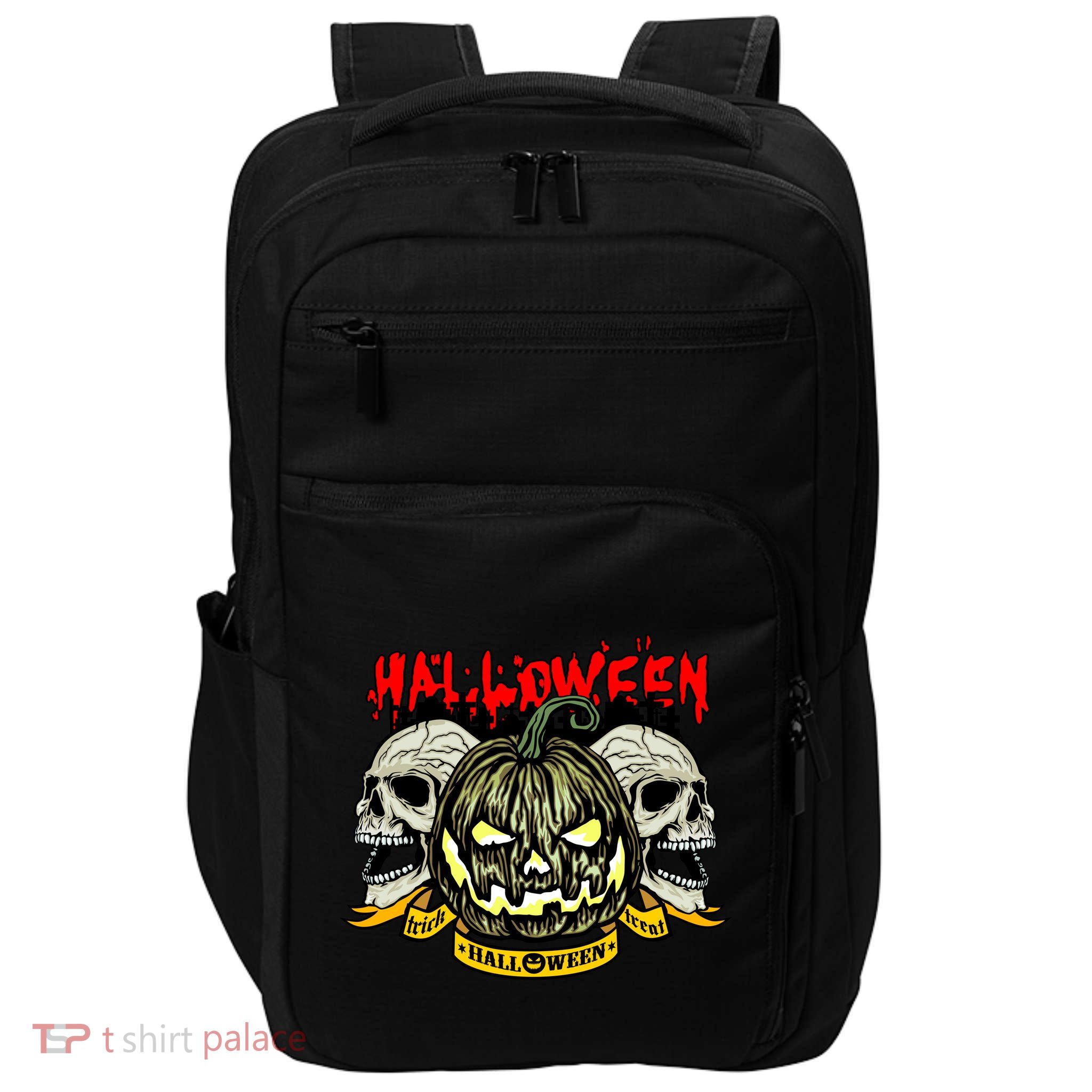 Jack o Lantern Skulls Halloween Impact Tech Backpack