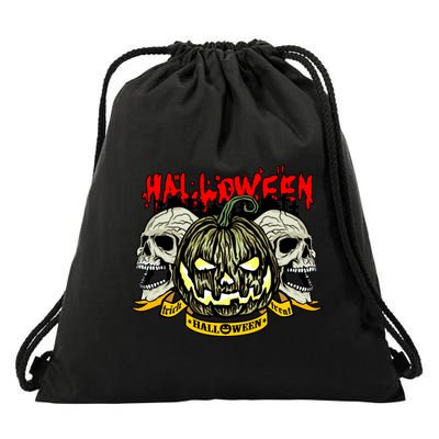 Jack o Lantern Skulls Halloween Drawstring Bag