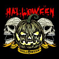 Jack o Lantern Skulls Halloween Flatbill Hat