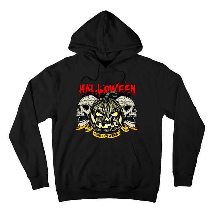 Jack o Lantern Skulls Halloween Tall Hoodie