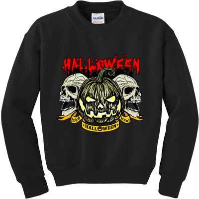 Jack o Lantern Skulls Halloween Kids Sweatshirt