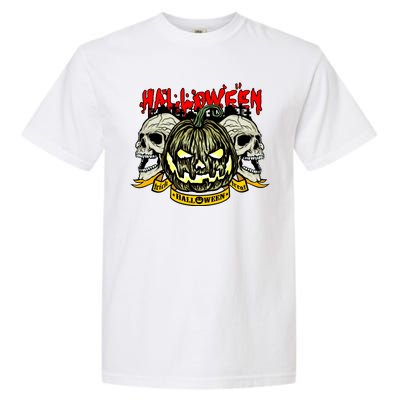 Jack o Lantern Skulls Halloween Garment-Dyed Heavyweight T-Shirt