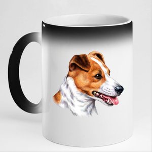 Jack Russell Dog 11oz Black Color Changing Mug