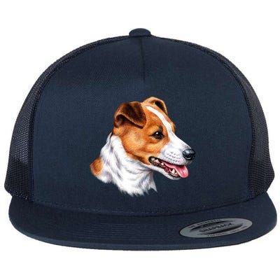 Jack Russell Dog Flat Bill Trucker Hat