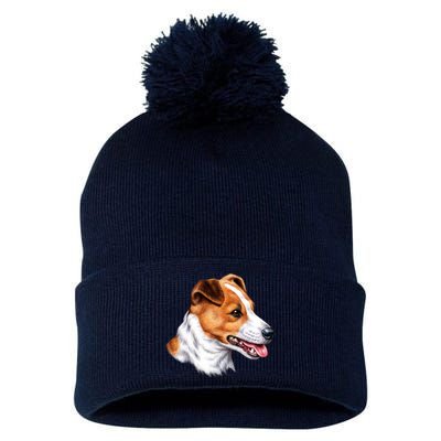 Jack Russell Dog Pom Pom 12in Knit Beanie