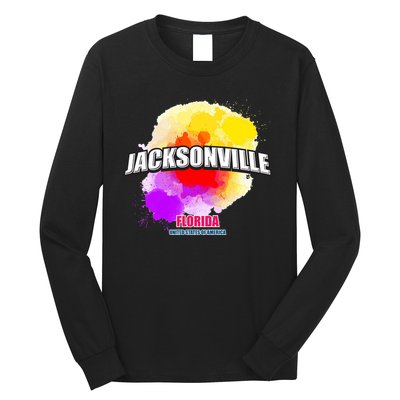 Jacksonville Colorful Retro Logo Long Sleeve Shirt