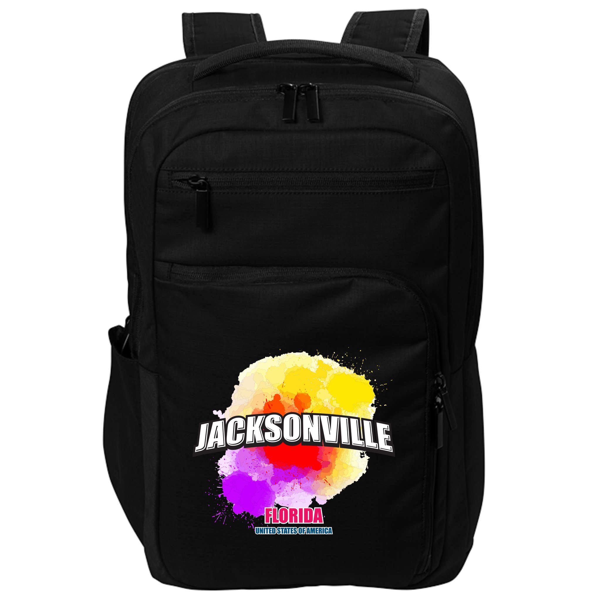 Jacksonville Colorful Retro Logo Impact Tech Backpack