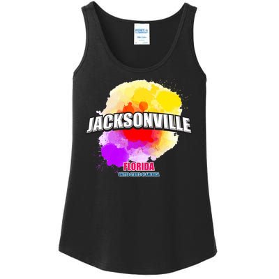 Jacksonville Colorful Retro Logo Ladies Essential Tank