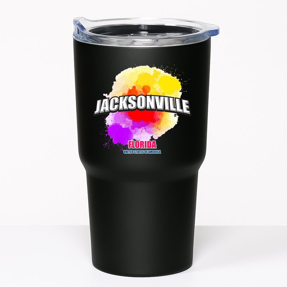 Jacksonville Colorful Retro Logo Tumbler
