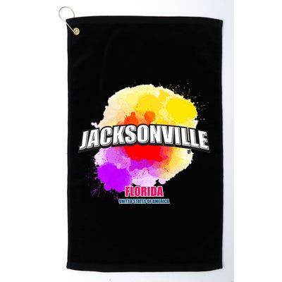 Jacksonville Colorful Retro Logo Golf Towel