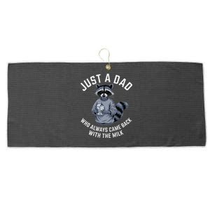 Just A Dad Who Always Came Back With The Milk FatherS Day Large Microfiber Waffle Golf Towel