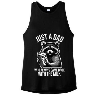 Just A Dad Who Always Came Back With The Milk Funny Ladies PosiCharge Tri-Blend Wicking Tank