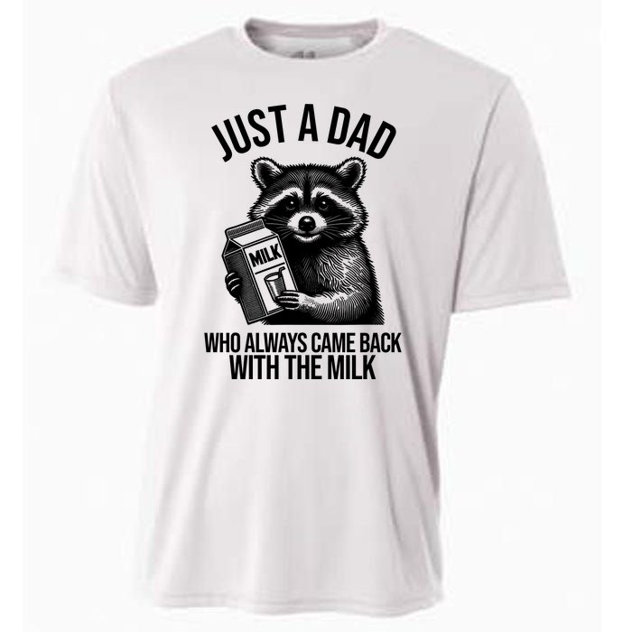 Just A Dad Who Always Came Back With The Milk Funny Cooling Performance Crew T-Shirt