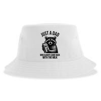 Just A Dad Who Always Came Back With The Milk Funny Sustainable Bucket Hat