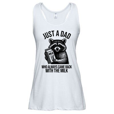 Just A Dad Who Always Came Back With The Milk Funny Ladies Essential Flowy Tank
