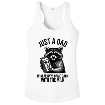 Just A Dad Who Always Came Back With The Milk Funny Ladies PosiCharge Competitor Racerback Tank