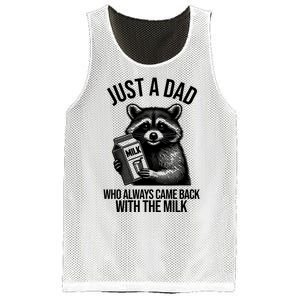 Just A Dad Who Always Came Back With The Milk Funny Mesh Reversible Basketball Jersey Tank