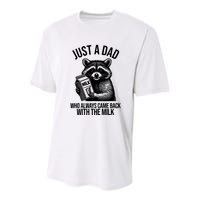 Just A Dad Who Always Came Back With The Milk Funny Youth Performance Sprint T-Shirt
