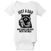 Just A Dad Who Always Came Back With The Milk Funny Baby Bodysuit