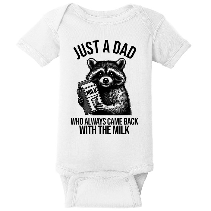 Just A Dad Who Always Came Back With The Milk Funny Baby Bodysuit