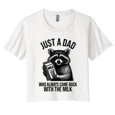Just A Dad Who Always Came Back With The Milk Funny Crop Top