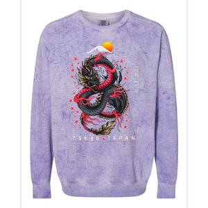 Japanese Aesthetic Dragon Tokyo Japan Colorblast Crewneck Sweatshirt