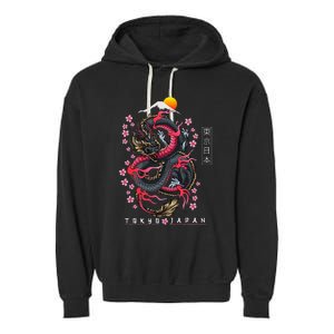 Japanese Aesthetic Dragon Tokyo Japan Garment-Dyed Fleece Hoodie