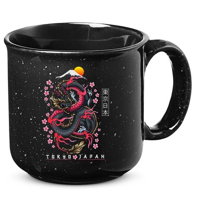 Japanese Aesthetic Dragon Tokyo Japan 15oz Campfire Ceramic Mug