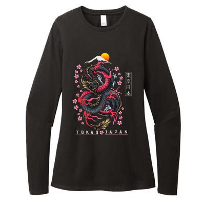 Japanese Aesthetic Dragon Tokyo Japan Womens CVC Long Sleeve Shirt