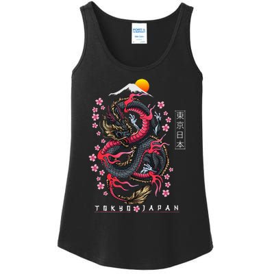 Japanese Aesthetic Dragon Tokyo Japan Ladies Essential Tank