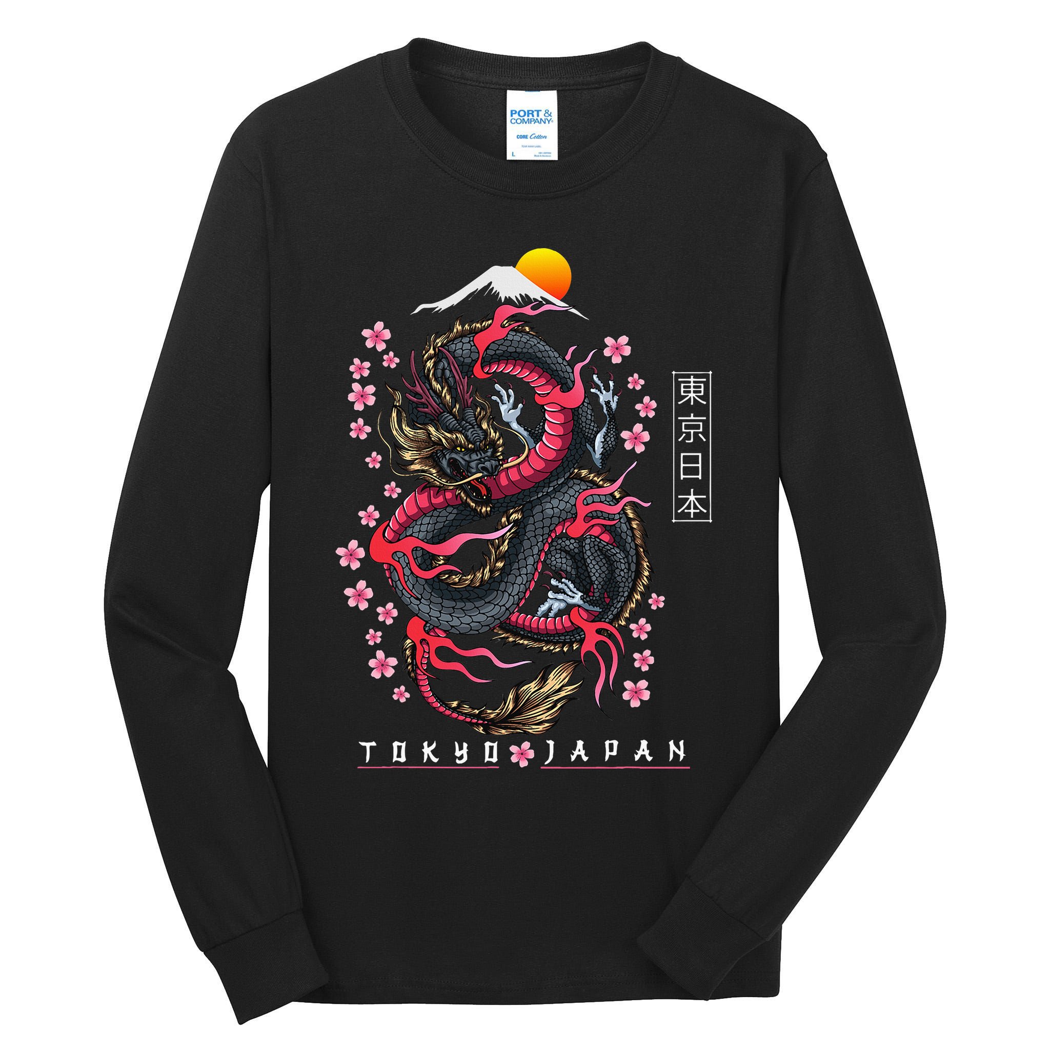 Japanese Aesthetic Dragon Tokyo Japan Tall Long Sleeve T-Shirt