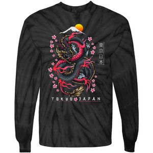 Japanese Aesthetic Dragon Tokyo Japan Tie-Dye Long Sleeve Shirt