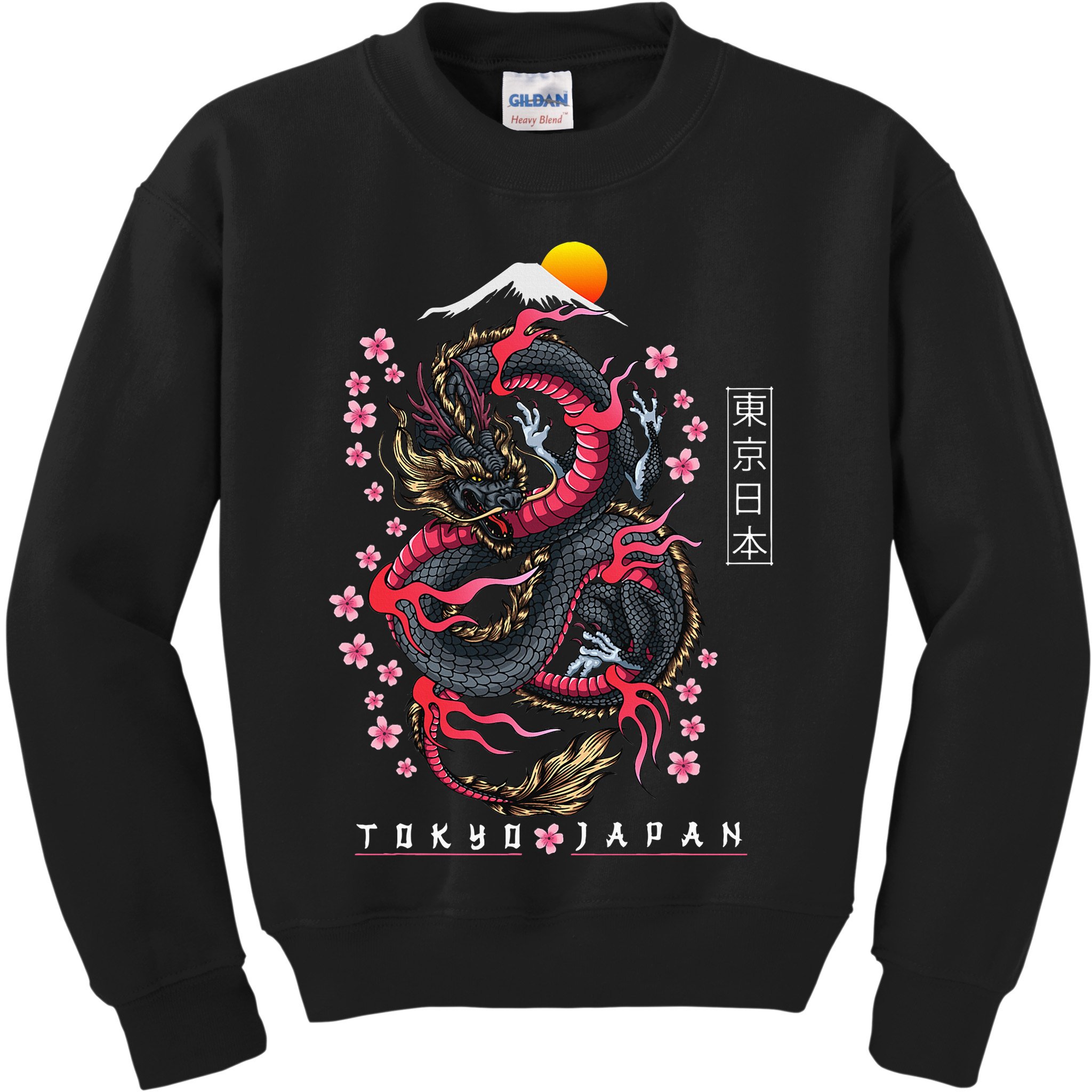 Japanese Aesthetic Dragon Tokyo Japan Kids Sweatshirt