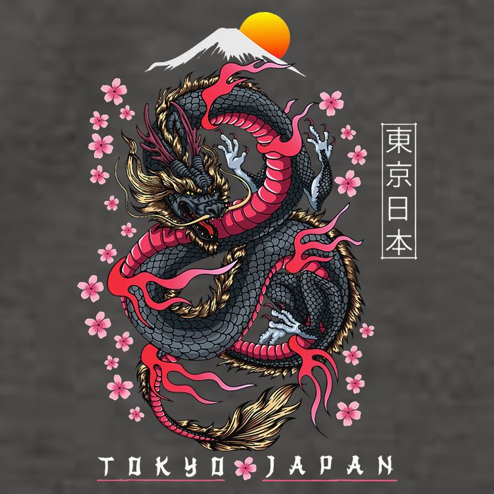 Japanese Aesthetic Dragon Tokyo Japan Vector Backpack
