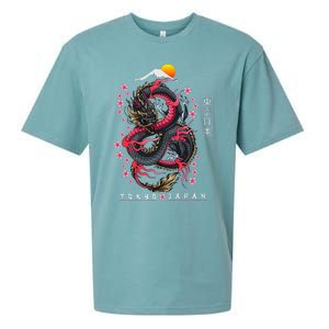 Japanese Aesthetic Dragon Tokyo Japan Sueded Cloud Jersey T-Shirt